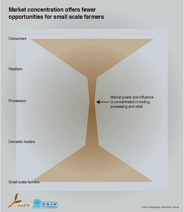 Market concentration offers fewer opportunities for small scale farmers
